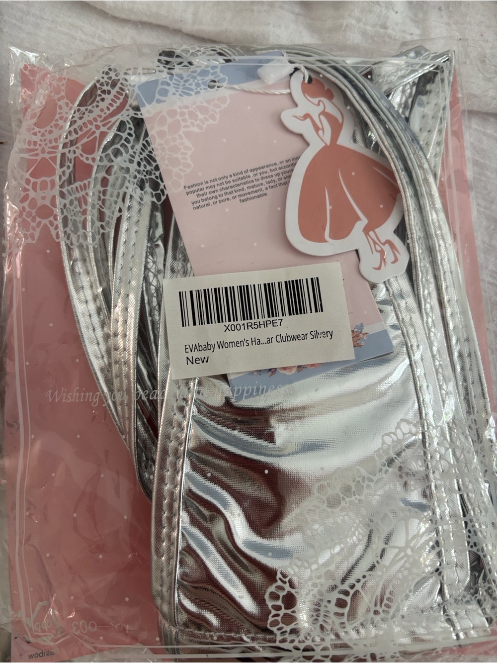 Silver Metallic Women's Bikini Top – Shiny Clubwear Style